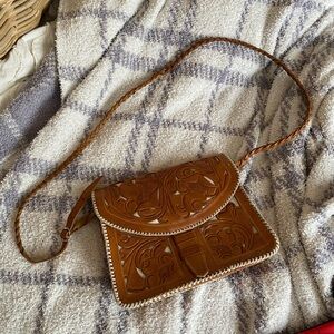 Tooled leather purse